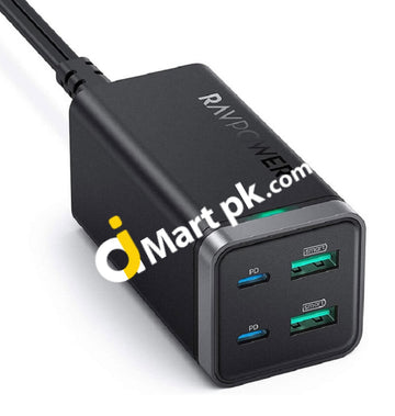 Ravpower 65W 4 Port Desktop Charger Usb Charging Station Gan Tech With 2 C Ports + A - Imported From